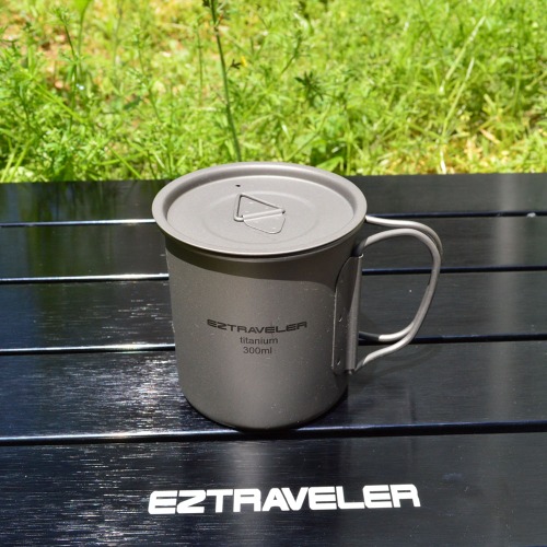 이지트래블러 티타늄싱글머그300세트(다크) 티타늄컵 등산컵
